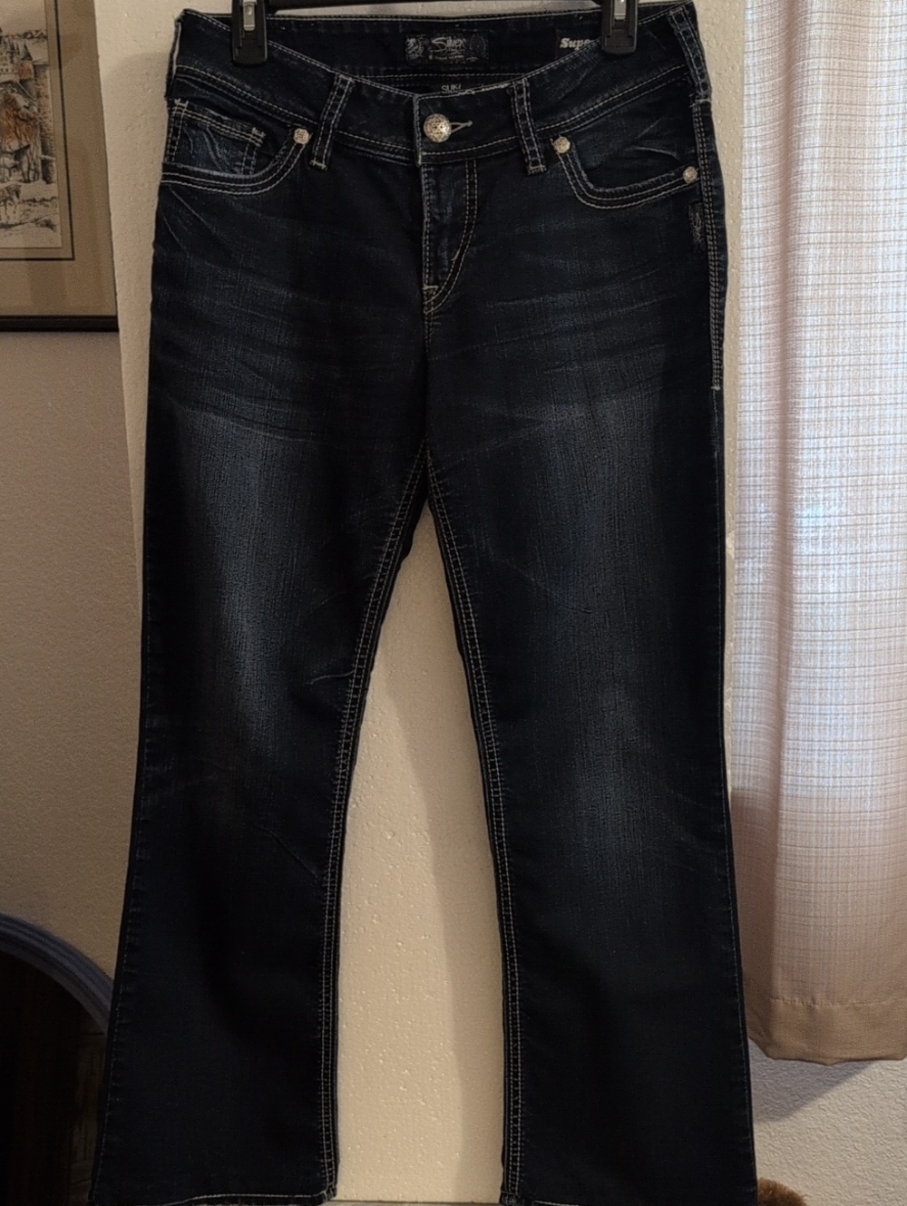 Silver Jeans Women's Black Bootcut Jeans with Faded Detail